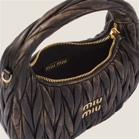 miu miu nappa leather hobo bag|Coffee Nappa Leather Hobo Bag .